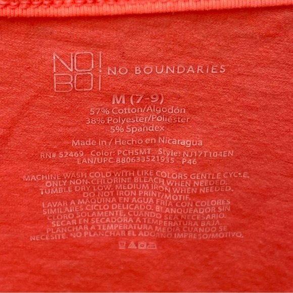 No Boundaries Heathered Orange Tank Top Size Medium 7-9 Juniors - Picture 3 of 7